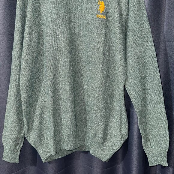 U.S. Polo Assn. Sweater Shade Green Knit Pullover Old Money Comfy Sweatshirt - Picture 3 of 7